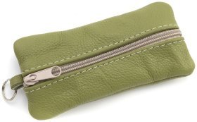 Кожная большая ключница с двумя отделениями зеленого цвета Leather Collection 97773