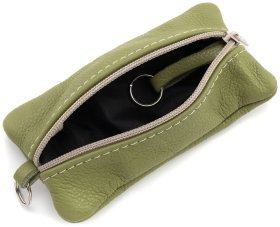 Кожная большая ключница с двумя отделениями зеленого цвета Leather Collection 97773