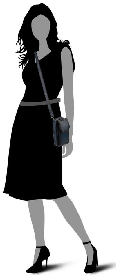 Сумка из натуральной гладкой кожи через плечо с отделением для смартфона Visconti AT45 Alex синего цвета 107973 modnotak фото №10