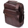 Вместительная мужская сумка из качественной кожи через плечо с ручкой для переноски в руке Vintage 98173 коричневого цвета modnotak фото - 1
