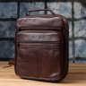 Вместительная мужская сумка из качественной кожи через плечо с ручкой для переноски в руке Vintage 98173 коричневого цвета modnotak фото - 9