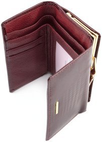 Лаковый бордовый кошелек маленького размера Marco Coverna (16632)