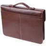Деловой мужской портфель из гладкой кожи с металлической защелкой и ручкой для носки Tony Perotti коричневого цвета 108373 modnotak фото - 2