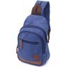 Синій чоловічий слінг-рюкзак середнього розміру з текстилю Vintagе 2422176 - 1