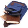 Синій чоловічий слінг-рюкзак середнього розміру з текстилю Vintagе 2422176 - 6