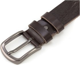 Італійський чоловічий ремінь широкого типу з натуральної шкіри з легким ефектом м'ятості Gherardini 40728-GH-brown коричневого кольору