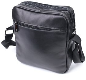 Кожаная мужская сумка мессенджер Shvigel 2422846 Черная