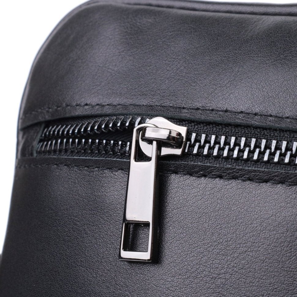 Кожаная мужская сумка мессенджер Shvigel 2422846 Черная modnotak фото №6