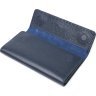 Жіночий гаманець із натуральної шкіри флотар синього кольору на магнітах CANPELLINI (2421665) - 3