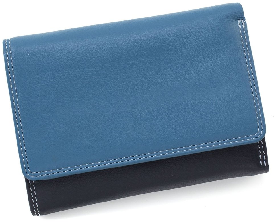 Синий женский кошелек из высококачественной натуральной кожи с RFID - Visconti Biola 68873