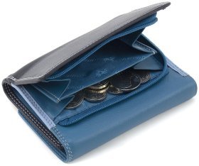 Синий женский кошелек из высококачественной натуральной кожи с RFID - Visconti Biola 68873