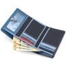 Синій жіночий гаманець із високоякісної натуральної шкіри з RFID - Visconti Biola 68873 - 6