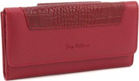 Місткий жіночий гаманець червоного кольору з яловичої шкіри Tony Bellucci (10886)