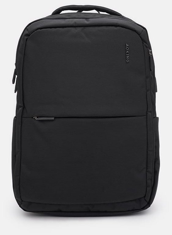 Практичный мужской рюкзак из качественного текстиля черного цвета Aoking 89373 фото №2 Практичный мужской рюкзак из качественного текстиля черного цвета Aoking 89373 modnotak фото №2