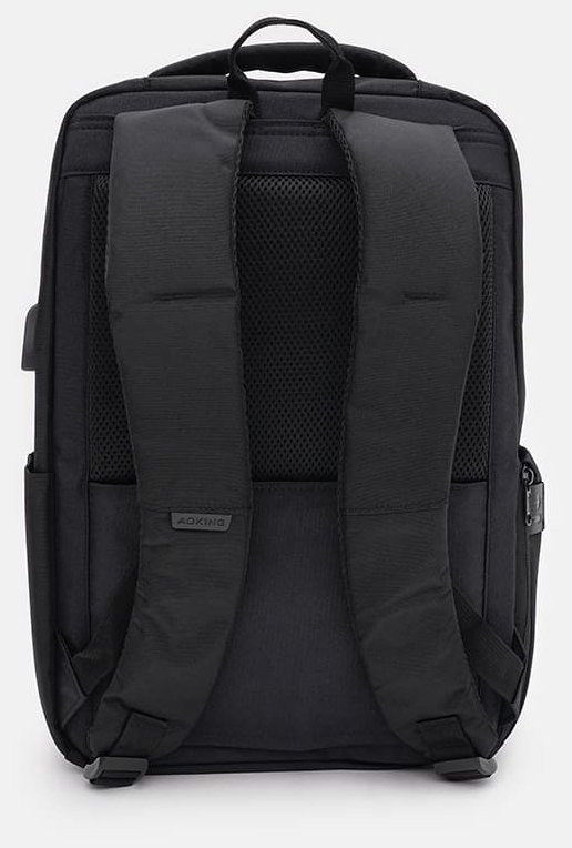 Практичный мужской рюкзак из качественного текстиля черного цвета Aoking 89373 фото №4 Практичный мужской рюкзак из качественного текстиля черного цвета Aoking 89373 modnotak фото №4
