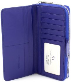 Яркий синий женский кошелек из натуральной кожи ST Leather (15343)
