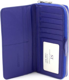 Яскравий синій жіночий гаманець з натуральної шкіри ST Leather (15343) - 2