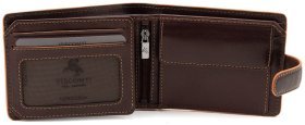 Мужское классическое портмоне из натуральной кожи коричневого цвета с монетницей Visconti 79473