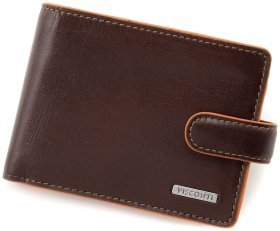 Мужское классическое портмоне из натуральной кожи коричневого цвета с монетницей Visconti 79473
