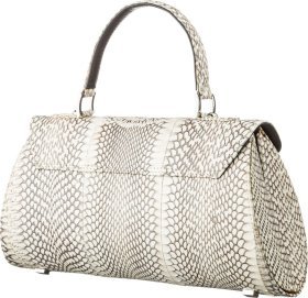 Женская сумка серого цвета из натуральной кожи кобры SNAKE LEATHER (024-18555)