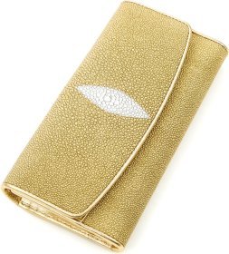 Великий гаманець золотого кольору зі шкіри морського ската STINGRAY LEATHER (024-18640)
