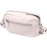 Маленькая женская сумка из натуральной кожи белого цвета с плечевым ремешком Vintage 2422438 - 2