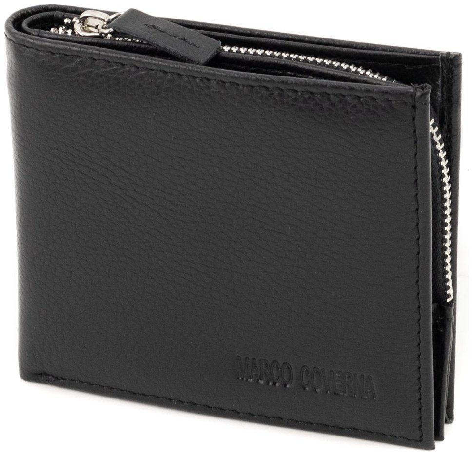 Стильный кожаный мужской кошелек для денег, карт и монет Marco Coverna 90874 (черный цвет) фото №1 Стильный кожаный мужской кошелек для денег, карт и монет Marco Coverna 90874 (черный цвет) modnotak фото №1
