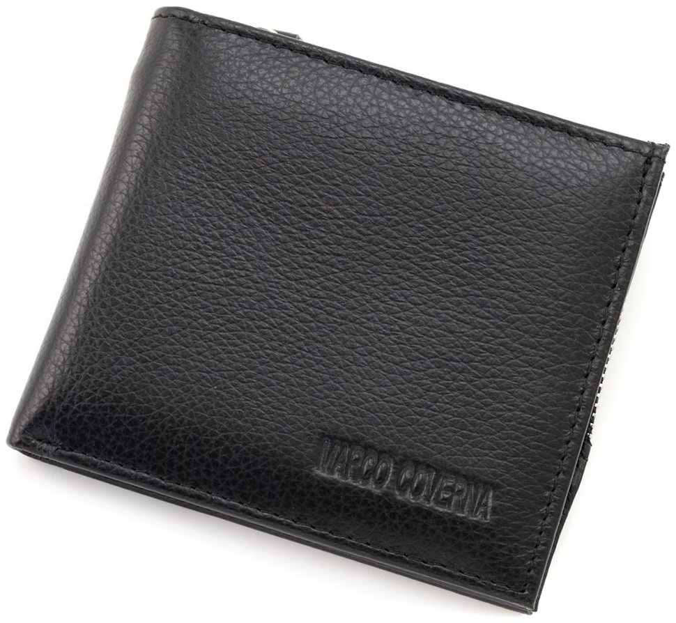 Стильный кожаный мужской кошелек для денег, карт и монет Marco Coverna 90874 (черный цвет) фото №3 Стильный кожаный мужской кошелек для денег, карт и монет Marco Coverna 90874 (черный цвет) modnotak фото №3