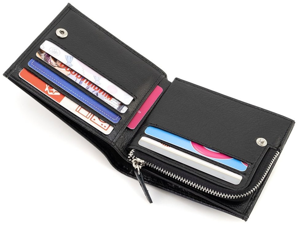 Стильный кожаный мужской кошелек для денег, карт и монет Marco Coverna 90874 (черный цвет) фото №7 Стильный кожаный мужской кошелек для денег, карт и монет Marco Coverna 90874 (черный цвет) modnotak фото №7