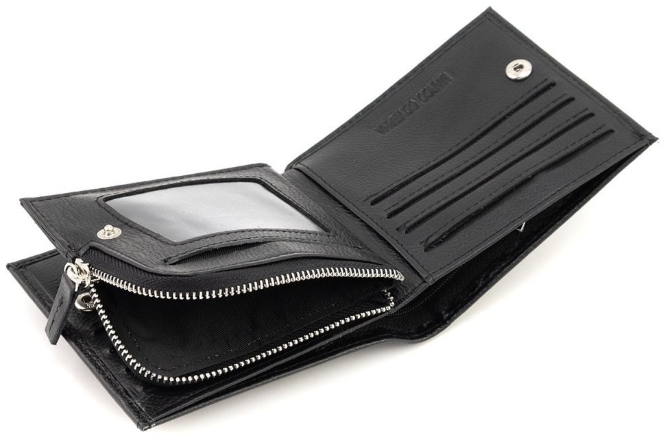 Стильный кожаный мужской кошелек для денег, карт и монет Marco Coverna 90874 (черный цвет) фото №10 Стильный кожаный мужской кошелек для денег, карт и монет Marco Coverna 90874 (черный цвет) modnotak фото №10