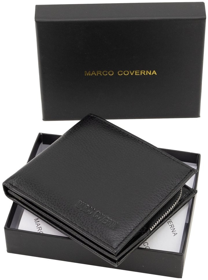 Стильный кожаный мужской кошелек для денег, карт и монет Marco Coverna 90874 (черный цвет) фото №11 Стильный кожаный мужской кошелек для денег, карт и монет Marco Coverna 90874 (черный цвет) modnotak фото №11
