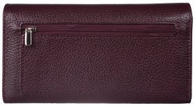 Бордовый женский кошелек из фактурной кожи с откидным клапаном на магнитах Desisan 81074