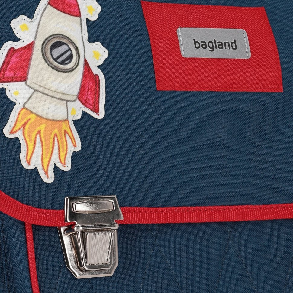 Портфель школьный из плотного текстиля Оксфорд синего цвета с принтом космоса Bagland 111374 ручка для носки modnotak фото №6