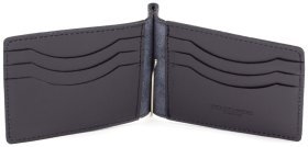 Темно-синий кожаный зажим с монетницей ST Leather (16819)