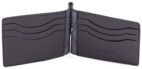 Темно-синий кожаный зажим с монетницей ST Leather (16819) - 2