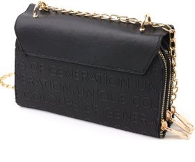 Черная женская сумка из эко-кожи на цепочке Vintage (18703)