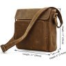 Красивая сумка-мессенджер винтажного стиля из натуральной коричневой кожи VINTAGE STYLE (14077) - 3