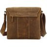 Красива сумка-месенджер вантажного стилю з натуральної коричневої шкіри VINTAGE STYLE (14077) - 4