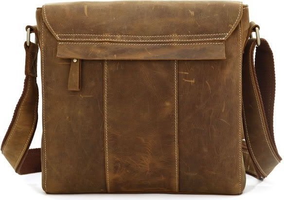 Красива сумка-месенджер вантажного стилю з натуральної коричневої шкіри VINTAGE STYLE (14077)