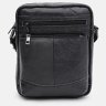 Небольшая мужская сумка-планшет из натуральной черной кожи на молнии Keizer 71674 - 2