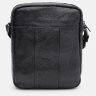 Небольшая мужская сумка-планшет из натуральной черной кожи на молнии Keizer 71674 - 3