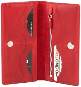 Женский купюрник красного цвета Grande Pelle (13206)
