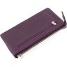 Красивий жіночий гаманець-клатч із натуральної шкіри фіолетового кольору Marco Coverna (17082) - 5