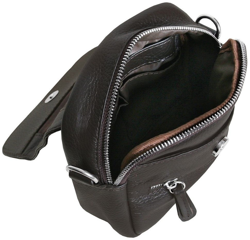 Мужская сумка планшет из кожи флотар коричневого цвета Vip Collection 102374 фото №7 Мужская сумка планшет из кожи флотар коричневого цвета Vip Collection 102374 modnotak фото №7