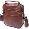 Стильная мужская сумка-барсетка из натуральной кожи светло-коричневого цвета Vintage (2421275) - 2