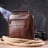 Стильная мужская сумка-барсетка из натуральной кожи светло-коричневого цвета Vintage (2421275) - 7