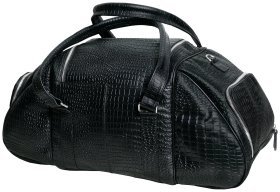 Дорожная сумка черного цвета из кожи под рептилию Vip Collection 102674