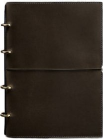 Кожаный блокнот А4 на кольцах (софт-бук) в мягкой винтажной обложке темно-коричневого цвета - BlankNote (42674)