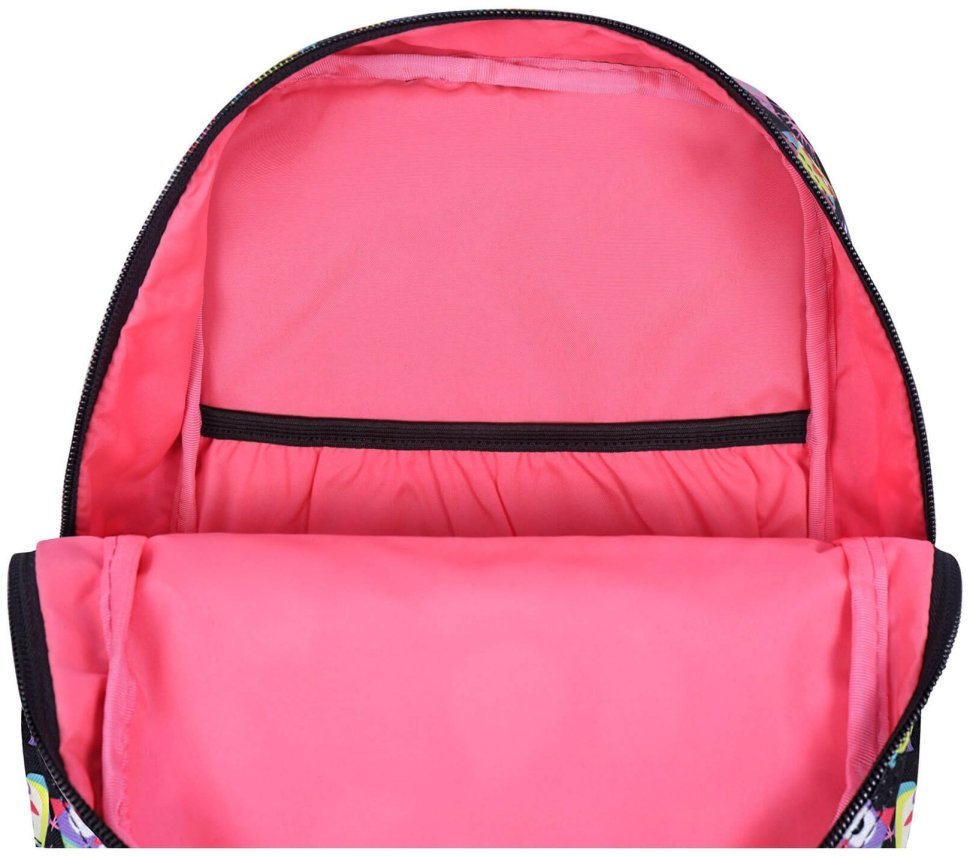 Цветной школьный рюкзак для девочек из текстиля на одно отделение Bagland (52874)