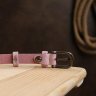 Тонкий женский ремешок из натуральной кожи розового цвета Vintage (2420769) - 7